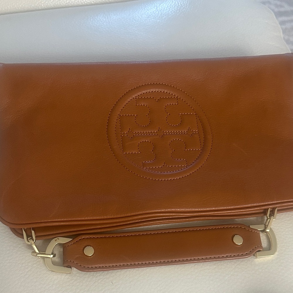 Tory Burch Brown Leather Clutch